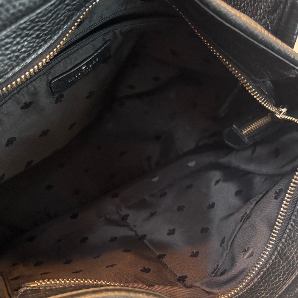 kate spade Black Pebbled Leather Shoulder Bag with Logo - Picture 10 of 10